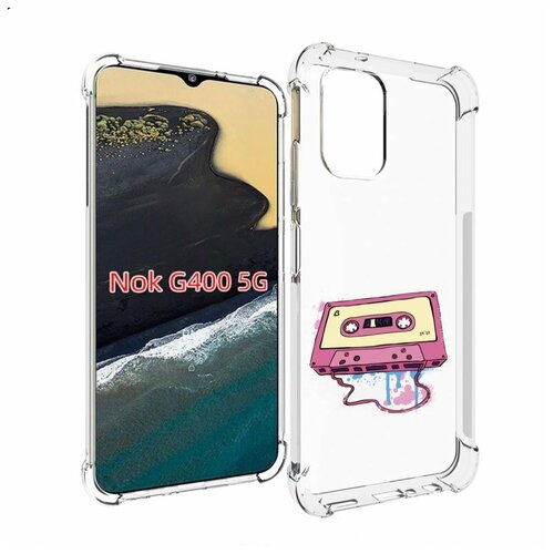 Чехол MyPads Розовая кассета для Nokia G400 5G задняя-панель-накладка-бампер