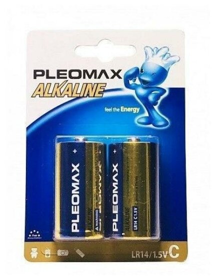 Батарейка Pleomax C/LR14, 2 шт.