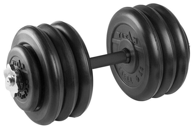 Гантель разборная 35 кг TITAN Barbell - d31, Комплектация №2 с обрезиненной ручкой