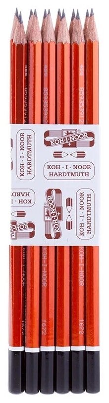 Упаковка карандашей чернографитных Koh-i-Noor 1672 SCALA 1672002000KDRU, шестигранный
