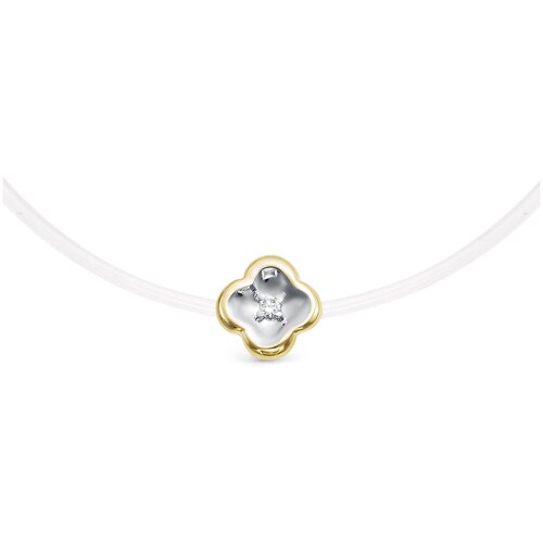 Колье с бриллиантом 0.009 карат из лимонного золота 78535 VESNA jewelry, размер 40