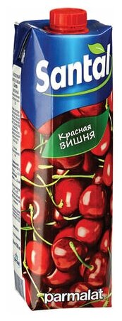 Напиток сокосодержащий SANTAL (Сантал) Red, красная вишня, 1 л, тетра-пак, 547754