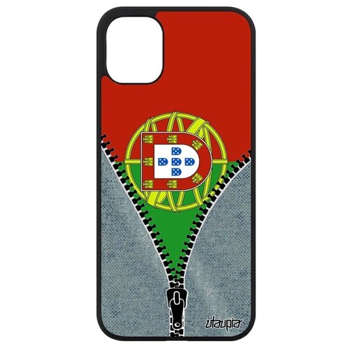 фото Противоударный чехол для мобильного // apple iphone 11 // "флаг португалии на молнии" патриот дизайн, utaupia, серый