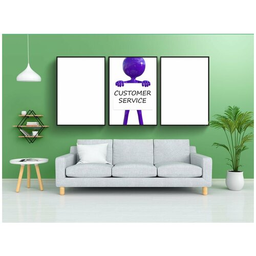 фото Набор модулных постеров для интерьера "обслуживание клиентов, качество, коммуникация" 60x90 см. в тубусе, без рамки lotsprints
