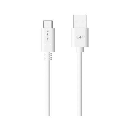 Кабель Type-C 1м Silicon Power SP1M0ASYLK10AC1W круглый белый