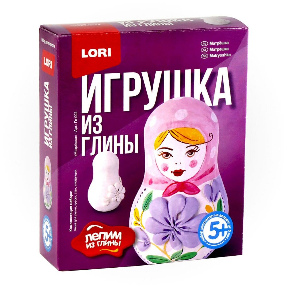 Набор для изготовления игрушки из глины Lori "Лепим из глины. Матрешка"