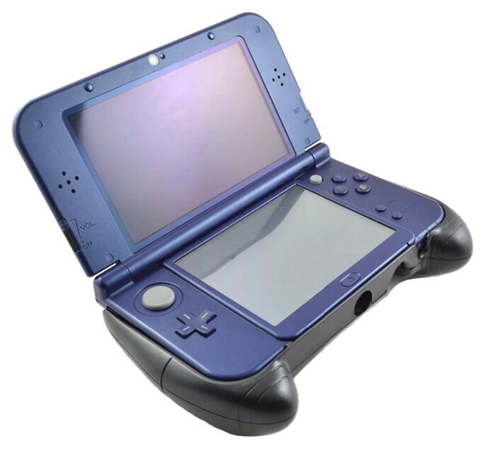 Защитный чехол-держатель MyPads для игровой приставки Nintendo New 3DS XL из прочного пластика черный