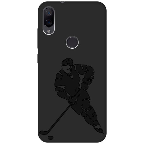Матовый чехол Hockey для Xiaomi Mi Play / Сяоми Ми Плей с эффектом блика черный