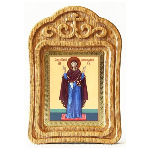 Икона Божией Матери Нерушимая Стена, резная рамка икона божией матери нерушимая стена деревянная рамка 17 5 20 5 см
