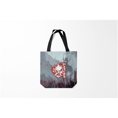 фото Сумка-шоппер / 40х40 см / геймерам / cyberpunk 2077 samurai game burnettie