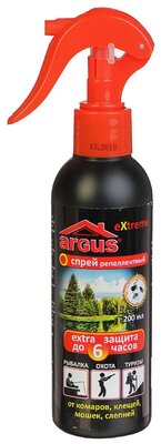 ARGUS EXTREME лосьон-спрей от комаров, мошек , клещей с курком (репеллентный) 200 мл