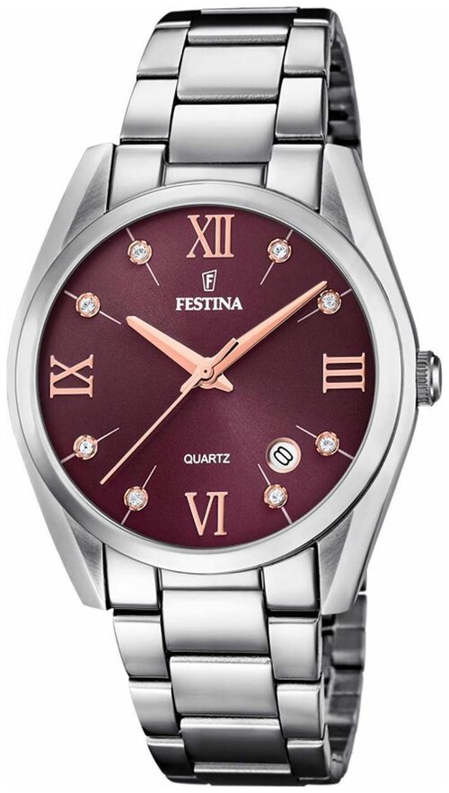 Наручные часы FESTINA Boyfriend, серебряный, бордовый
