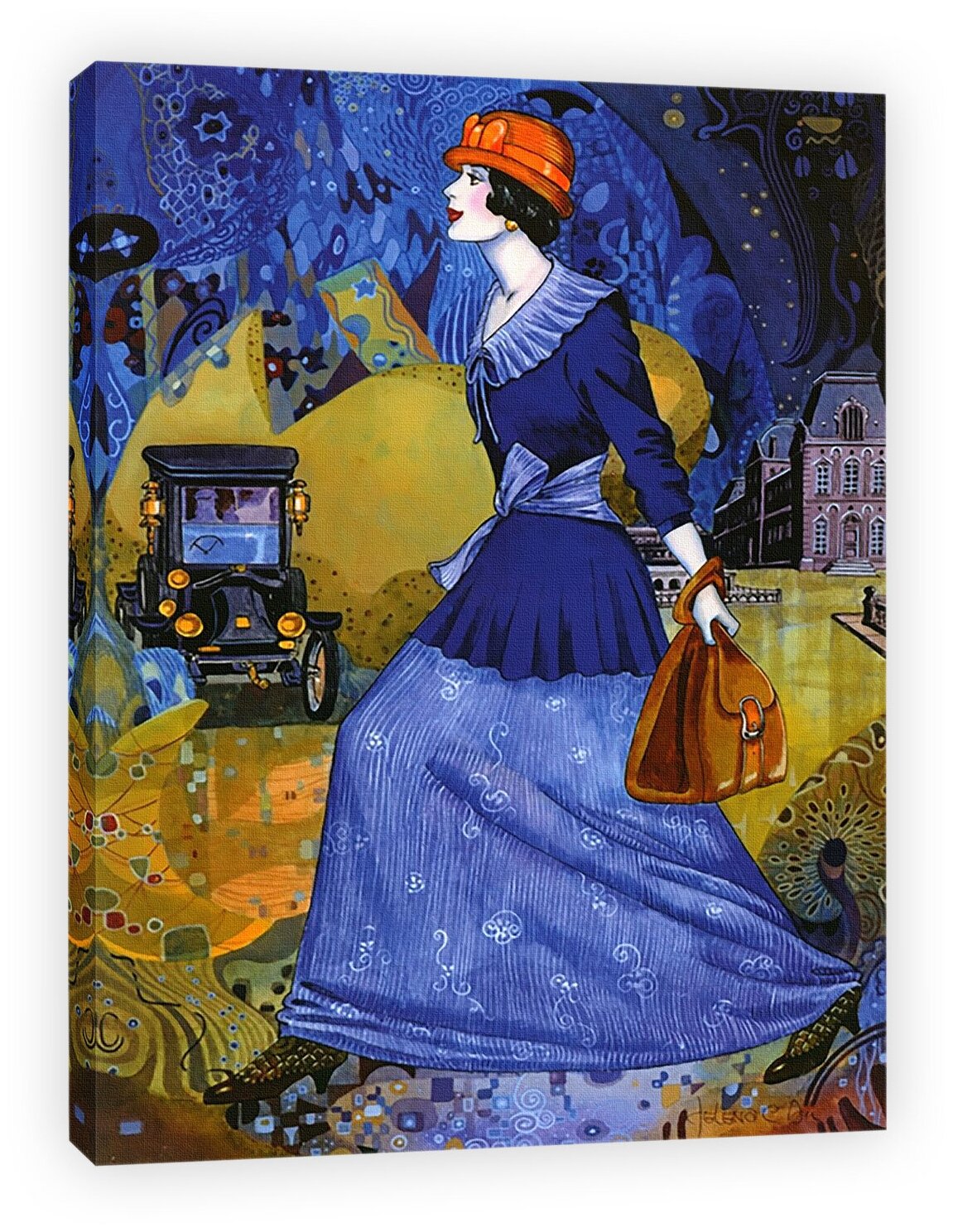 Девушка с синим цветком картина 20 века