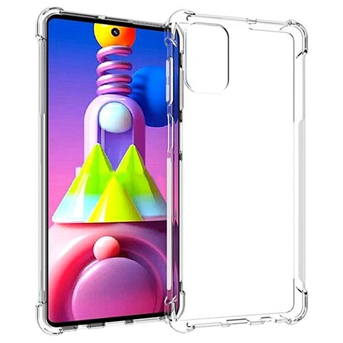 фото Чехол панель накладка mypads для samsung galaxy m51 (китайская версия) с защитными заглушками с защитой боковых кнопок с усиленными углами силиконовая прозрачная