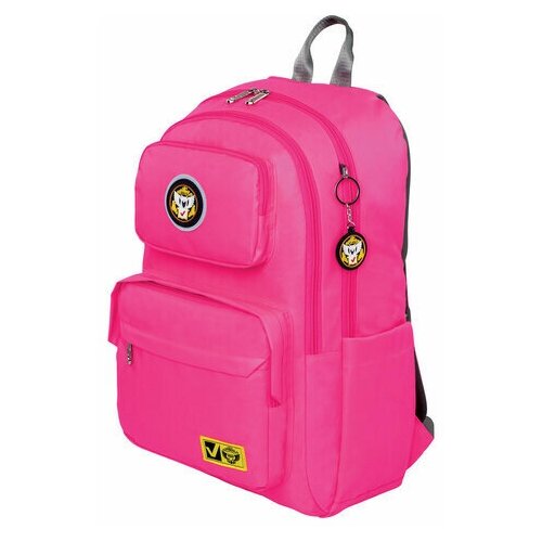 фото Рюкзак brauberg light молодежный, с отделением для ноутбука, нагрудный ремешок, фуксия, 47х31х13 см, 270297