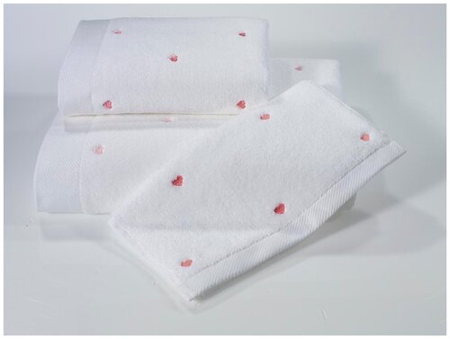 Soft cotton Полотенце Adelia Цвет: Белый, Розовый (50х100 см)