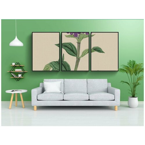 фото Набор модулных постеров для интерьера "винтаж, акварель, картина" 60x90 см. в тубусе, без рамки lotsprints