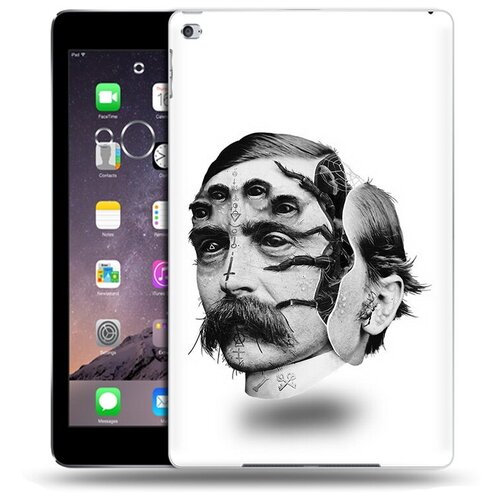 Чехол задняя-панель-накладка-бампер MyPads страшное лицо мужчины для Apple iPad Air 2 (A1566/A1567) противоударный