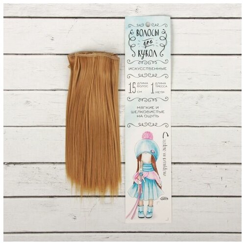 Купить Волосы - тресс для кукол «Прямые» длина волос: 15 см, ширина: 100 см, цвет № 26, нет бренда