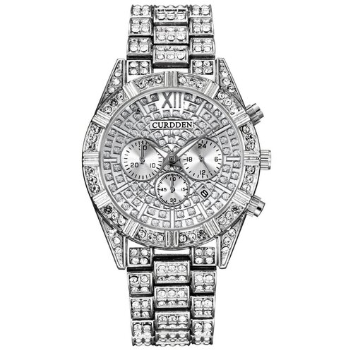 Наручные часы Curdden, серебряный часы наручные женские кварцевые брендовые роскошные модные со стразами из нержавеющей стали