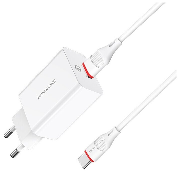 Сетевой адаптер дляартфона / быстрая зарядка / Quick Charge 30 18W 3A с кабелем Type-C / белый