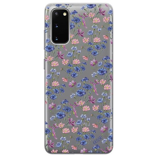 Ультратонкий силиконовый чехол-накладка для Samsung Galaxy S20 с 3D принтом Lovely Cornflowers ультратонкий силиконовый чехол накладка transparent для samsung galaxy note 20 с 3d принтом lovely cornflowers