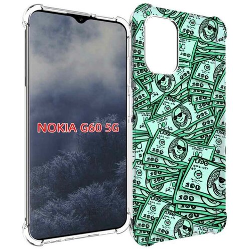Чехол MyPads доллары картинка для Nokia G60 5G задняя-панель-накладка-бампер