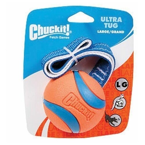 Petmate Chuckit! Ultra Tug / Игрушка Петмейт для собак Перетяжка - Теннисный мяч Ультра Резина L 9 см