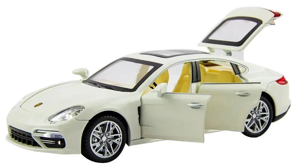Металлическая машинка модель Porsche Panamera 1:24 белый / детская машинка Порше Панамера 20 см