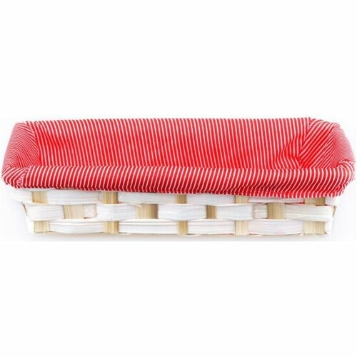 Корзинка Wlr прямоугольная LACY 24x10x6см, бамбук, полиэстер, красный 22702029