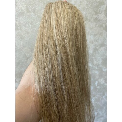 Натуральные волосы для наращивания 60 см биопротеиновые волосы био волосы натуральный блонд 70см