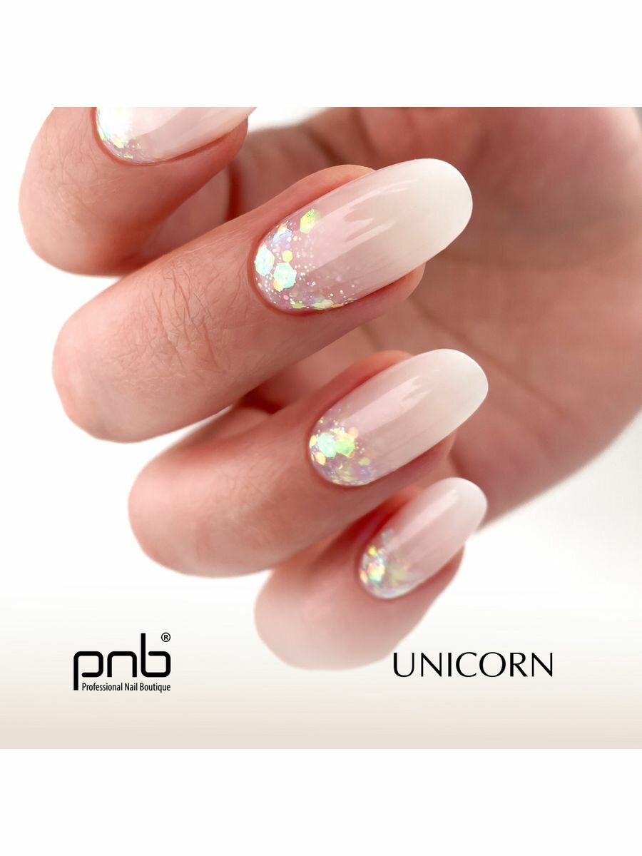 Гель для дизайна с блестками и поталью PNB 01 Единорог 5 мл/3D Mix&Shine Gel PNB 01 Unicorn 5 ml