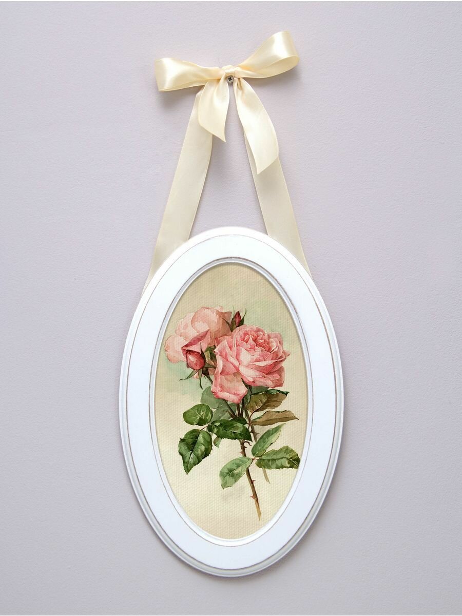 Панно овальное на ленте с бантиком "Прованс" 28,5*18,5 см