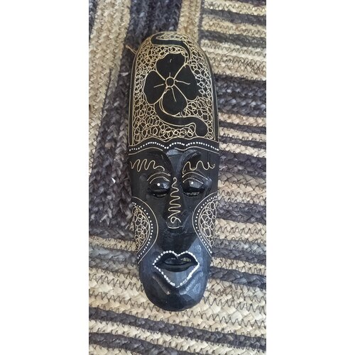 Маска-панно деревянная, декоративная, настенная, 30/10см + брелок в подарок