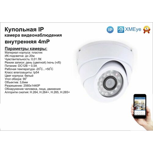 DVW300IP4MP. Внутренняя IP камера 4мП с ИК до 20м.