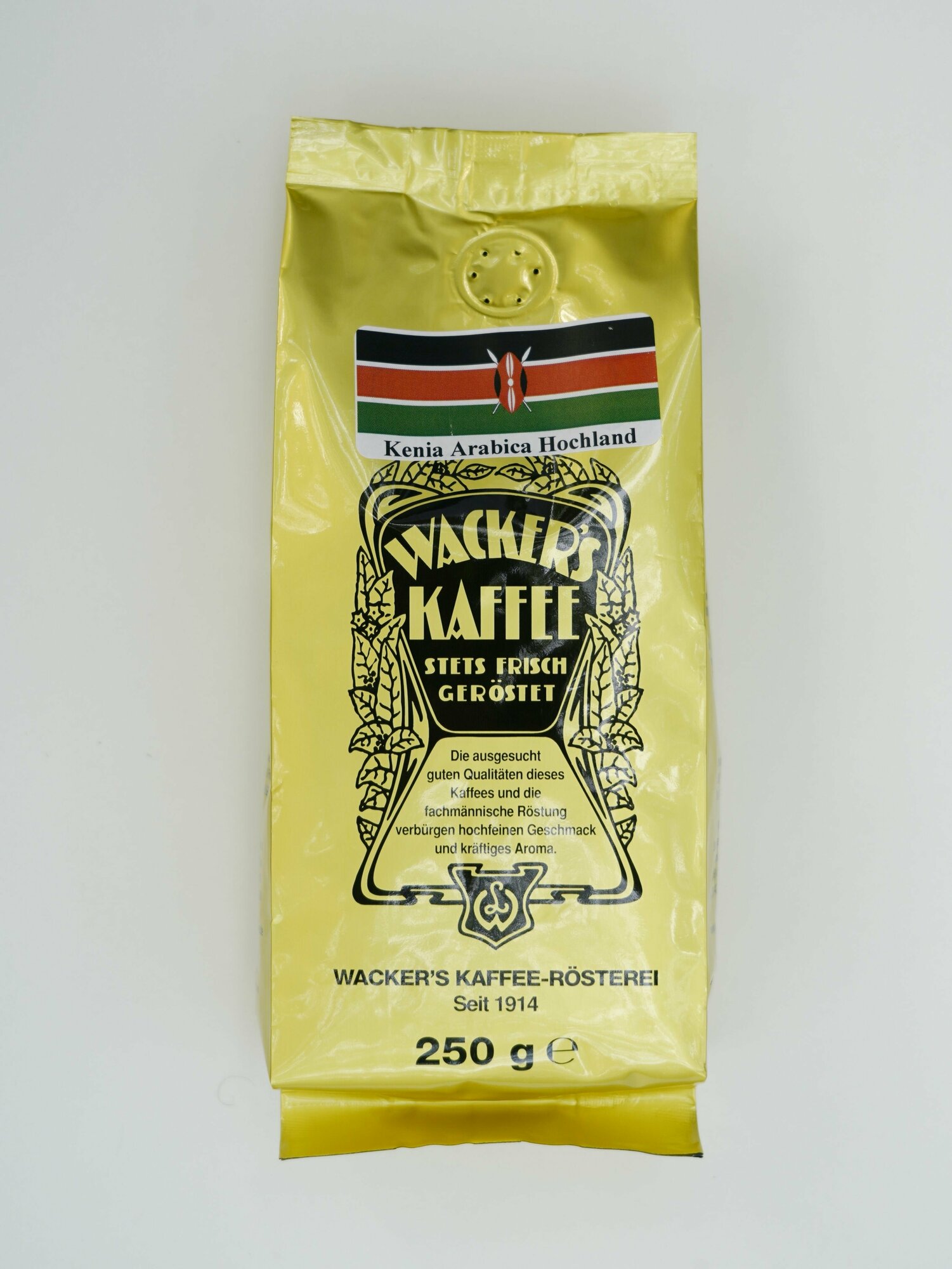 Кофе "Высокогорная Кенийская Арабика" в зёрнах (250 гр), Wackers Kaffee