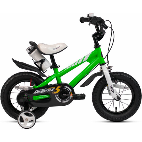 Велосипед детский Royal Baby EZ Freestyle 12 для детей от 2 до 4 лет стальной с защитой цепи звонком крыльями 1 скорость ободной и барабанный тормоза зеленый на рост 85-100 см 1625000₽