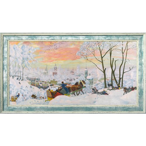 Репродукция картины Б Кустодиев Масленица 67х37 8700₽