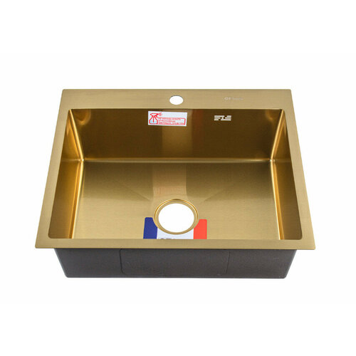 Мойка врезная GFfrank 60502Z 60х50 см цвет матовое золото 12541₽