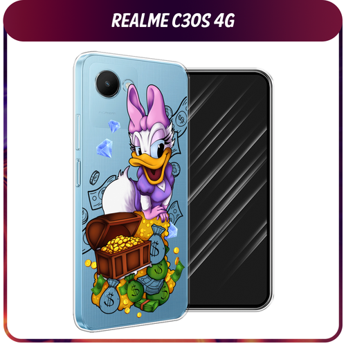 Силиконовый чехол на Realme C30S 4G / Реалми С30S 4G Rich Daisy Duck, прозрачный силиконовый чехол на realme c30s 4g реалми с30s 4g лес 20