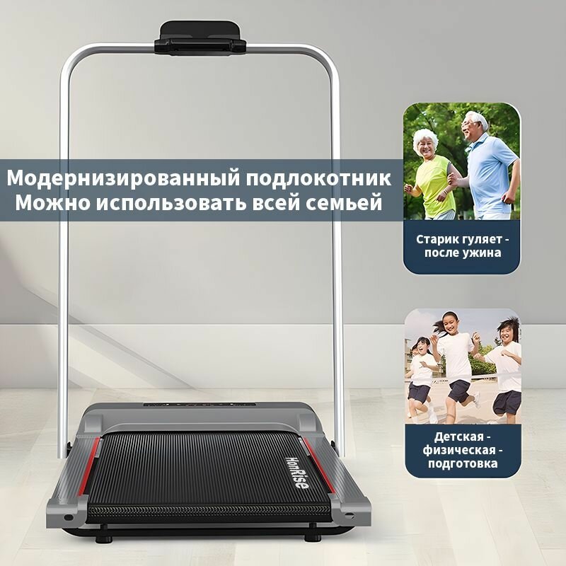 фото HonRise Складная электрическая беговая дорожка 2 в 1 для домашнего офиса, настольная беговая дорожка для ходьбы, бега, бега со светодиодным дисплеем, пультом дистанционного управления, держателем IPD