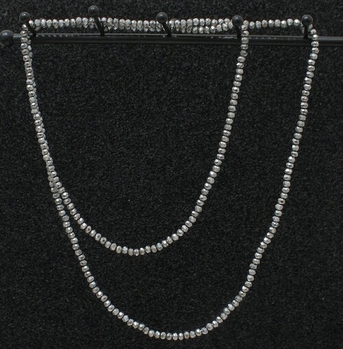 Бусы Fashion jewelry, длина 50 см, серебряный
