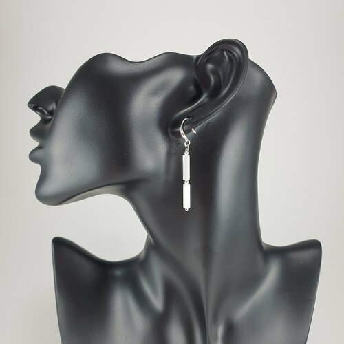 Серьги  Жемчужина Юга, перламутр, размер 49 мм, белый