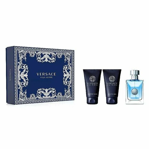 versace pour homme набор туалетная вода туалетная вода гель для душа 100 10 150 мл для мужчин Versace Pour Homme набор: туалетная вода 50 мл, бальзам после бритья 50 мл, шампунь 50 мл 50 ml