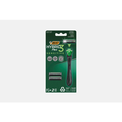 Бритва BIC Hybrid 3 Flex / количество 1 шт станок бритвенный bic flex 3 hybrid 2 кассеты