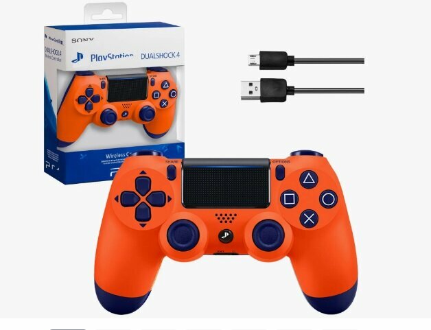 Беспроводной Bluetooth геймпад для PlayStation 4. Джойстик совместимый с PS4 PC и Mac устройства Apple устройства Android оранжевый