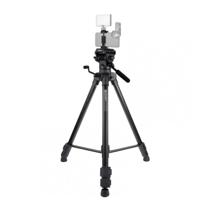 Benro T980EX+MH2N штатив c видеоголовой и держателем для смартфона — фото 1