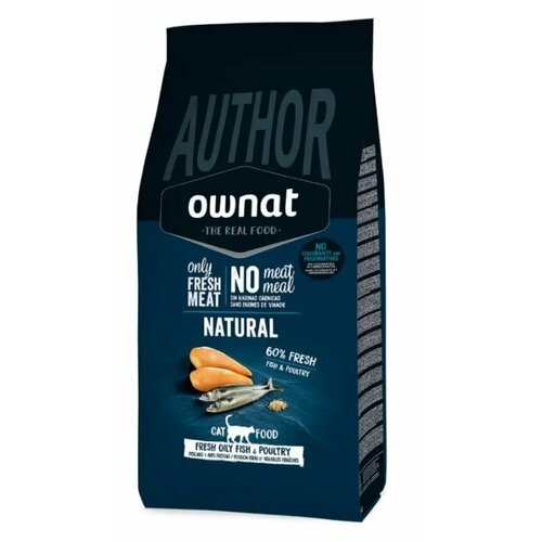 Ownat Author Сухой корм для кошек, с жирной рыбой и свежим мясом домашней птицы, 1,5 кг