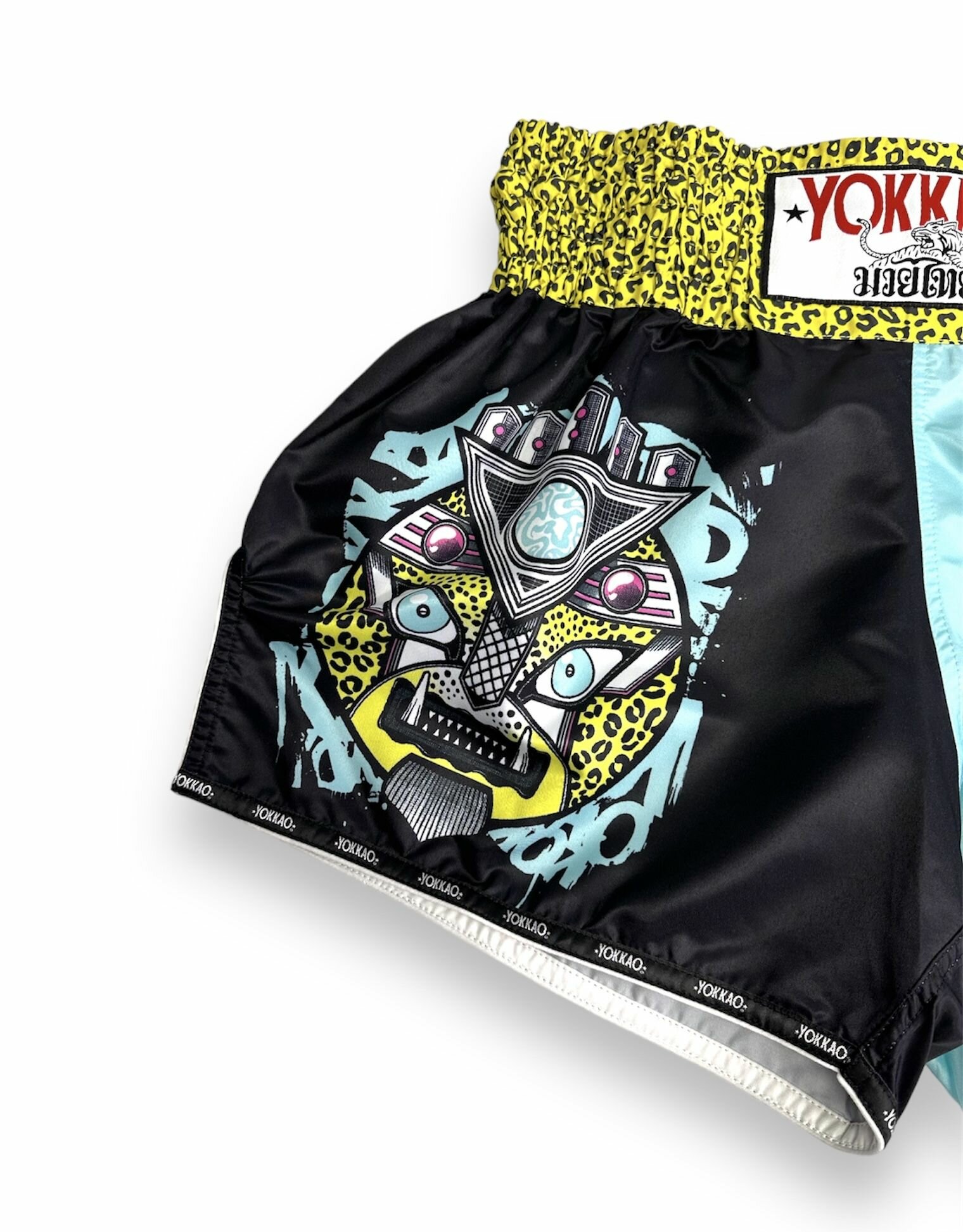 Шорты Yokkao, размер XL, черный, бирюзовый — фото 1