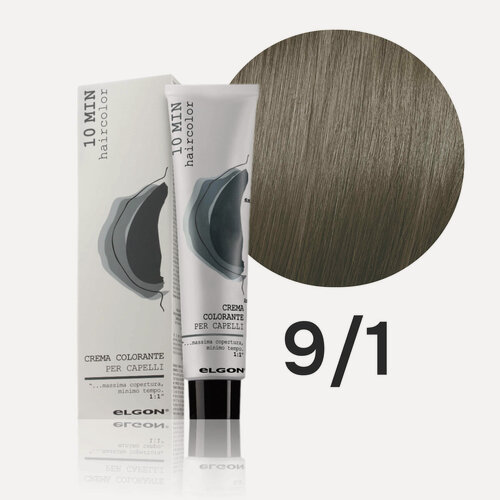 Изображение товара Крем - краска для волос профессиональная Elgon «10 Min» 9/1 Блонд Пепельный 60 мл
